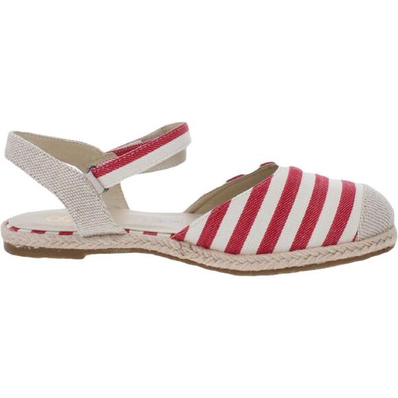 Sofwear by Beacon Womens NYLA White Flat Ankle Strap Espadrilles Sandals New - Picture 2 of 3